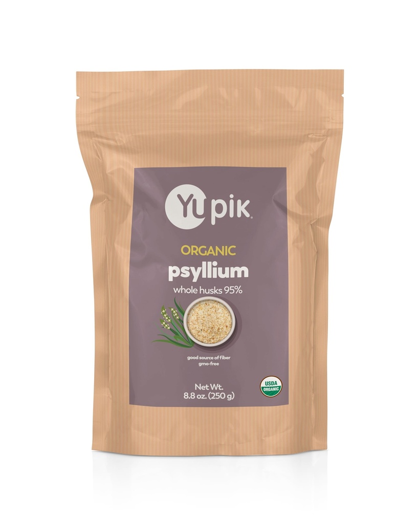 Yupik Organic Whole Husk Psyllium 8,8 Oz (Pachet de 6), 95% Puritate, Fibră solubilă, USDA Certified, Non-GMO, Kosher, Gluten-Free, Zahăr-Free & Fat-Free, Neflavorat, Plant-Based