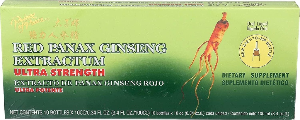 Prinț de pace Red Panax Ginseng Extract Ultra Putere - 3.4 oz - 10 sticle