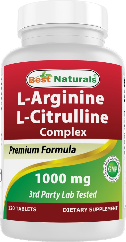 Cele mai bune naturale Arginine Citruline Complex 1000 Mg 120 comprimate