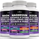 NOU Age Magneziu Supliment - Puternic Glycinate Citrat Maleat Oxid Taurate Aspartate Gluconate Orotate & Magchloride Mangan Bone Health and Bone Force, Joint Support- 270 Count