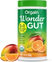 Orgain Organic Wonder Gut Fiber Supplement Powder, 5 in 1 Amestec cu 1 miliard Probiotice, Verzi, Vitamina C, Adaptogens for Gut Health and Immune Support, Non-GMO, Orange Mango, 7.05 oz