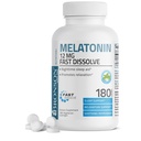 Bronson Melatonin 12mg rapid dizolvare noapte ajutor de somn și suport de relaxare, 180 Peppermint Vegetarian Lozenges