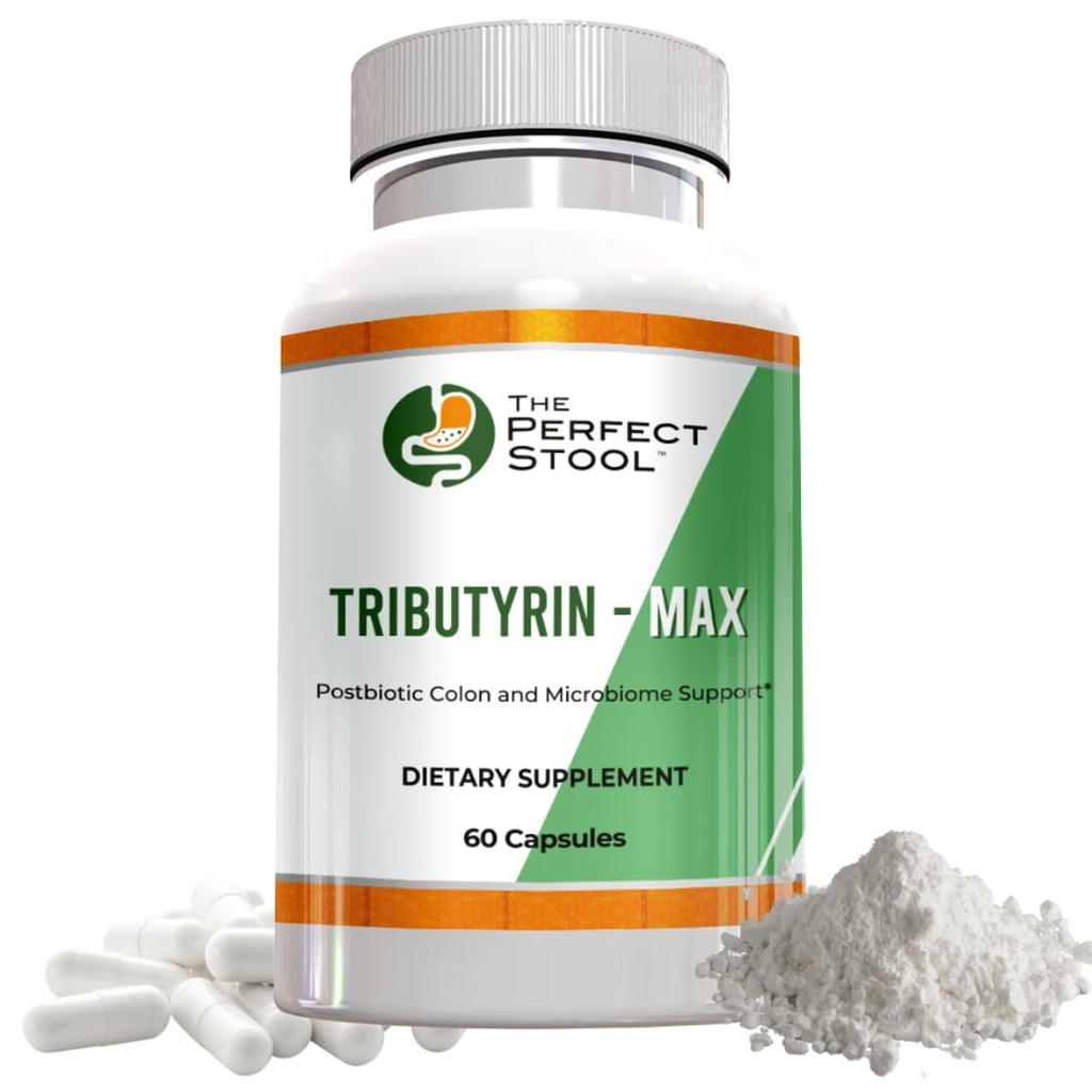 Tributirin-Max supliment butirat postbiotic; Blooting, gaz și Sleaky Gut Support; Perfecte, curățenie Poops; 750 mg capsule enterice; 3rd Party testat Gluten / Dairy-Free
