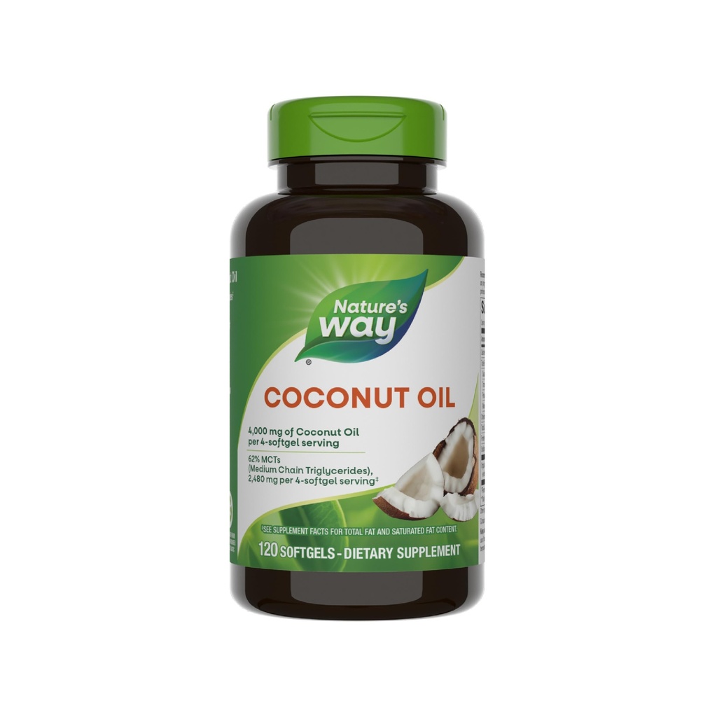 Ulei de nucă de cocos, 62% MCTs (1), Hexane Free, 120 Softgels (Packing May Vary)
