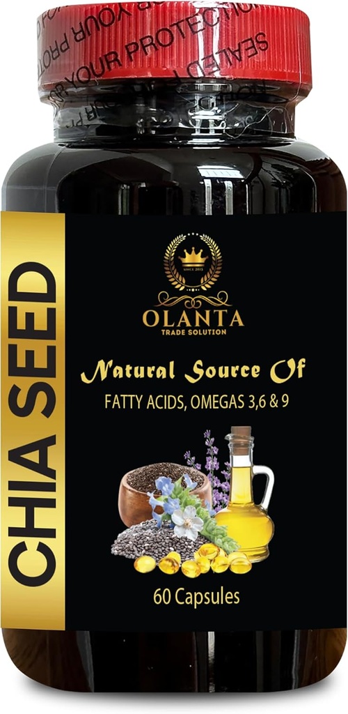 semințe chia gluten gratuit - CHIA SEED - ulei de semințe de chia, suplimente nutriționale de acid lipoic alfa, suplimente antioxidante pentru femei, pastile de stimulare imune, semințe chia albe organice - 1 flacon 60 Softgels
