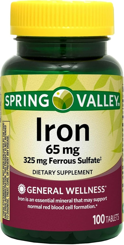 Spring Valley - fier 65 mg, 100 comprimate