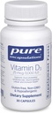Încapsularea pură Vitamina D3 25 mcg (1000 UI) - Suplimentul pentru susţinerea oaselor, articulaţiilor, sânului, inimii, colonului şi sănătăţii imune - cu vitamina D Premium - 30 capsule