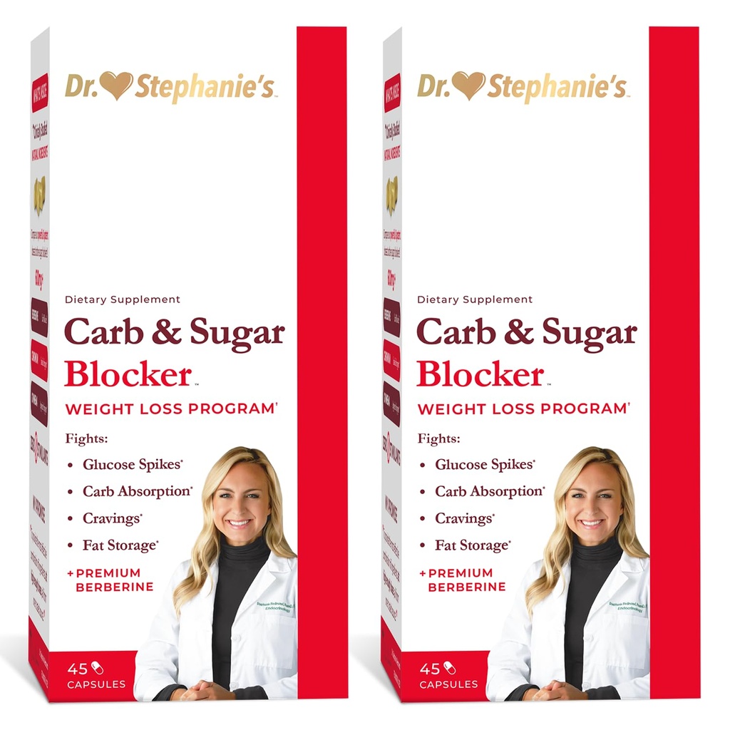 Dr. Stephanie's Mealtime Carb & Sugar Blocker - Reduceti carbohidratii si zaharurile, Stimulant-Free (2 Pack)