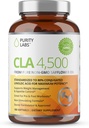 Puritate Labs CLA Suplimente 4500MG - Non-GMO ulei de șofrănel - Sprijină energie, pierdere în greutate, Heart Health, și sănătatea musculară - 180 Geluri moi