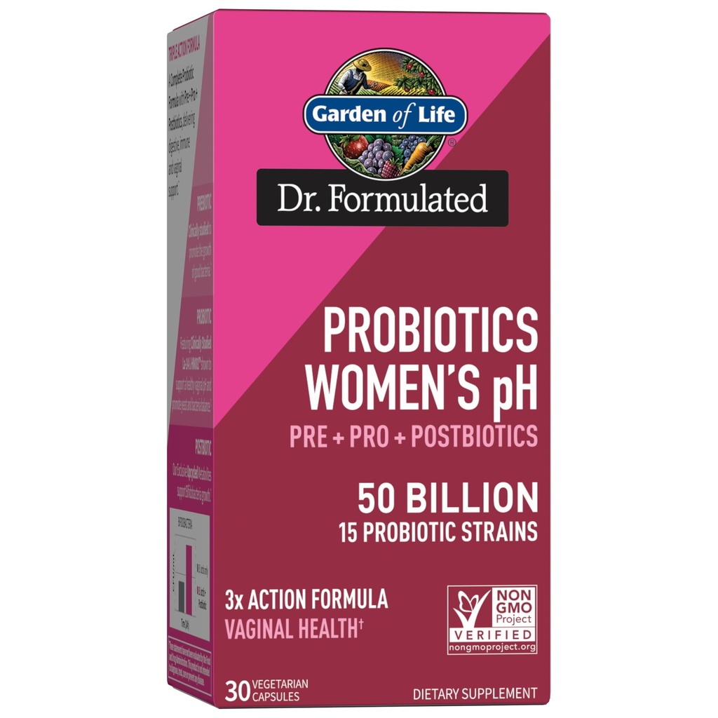 Gradina de viata Dr Formulated Feminine pH Probiotice 50 Miliarde CFU, Pre + Pro + Postbiotice - Digestive, Immune si Suport Vaginal, Cartof, Acacia, Metaboliti postbiotici, 30 zile de aprovizionare