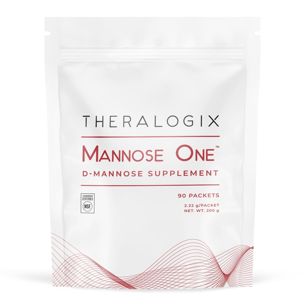 Theralogix Mannose One D-Mannose Powder - 90-Day Supports Tract Health with 2000 mg D-Mannose* - NSF Certified - 90 Packets