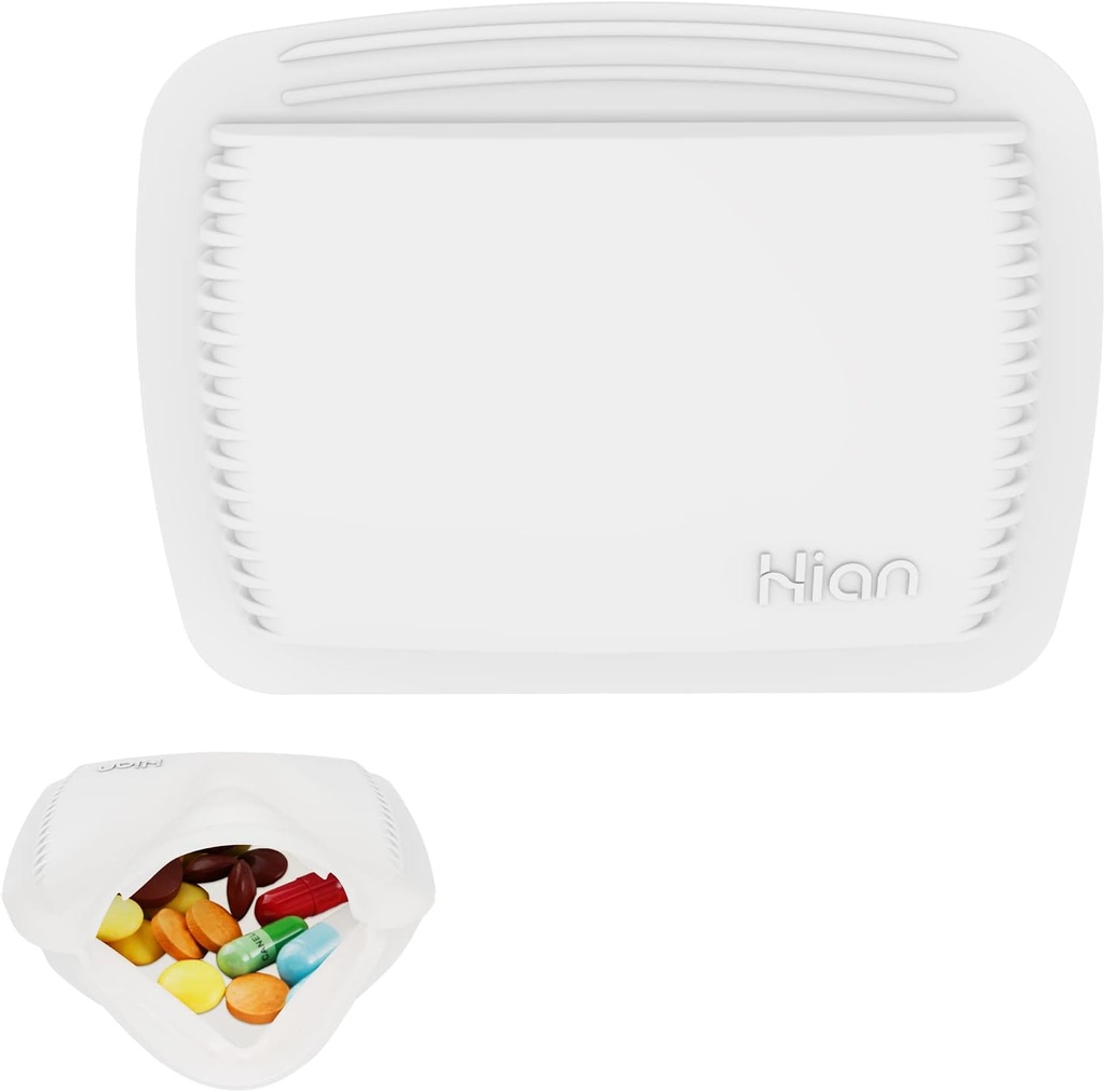 1 Pieces Organizator Pill Reutilizabil Pilula de buzunar Caz Portabil Pilula Deschisă Pouch Silicon mici Pilula cutie Pilula Container Pilula Packs Organizarea medicamente, vitamine, și tablete pentru călătorie (White)