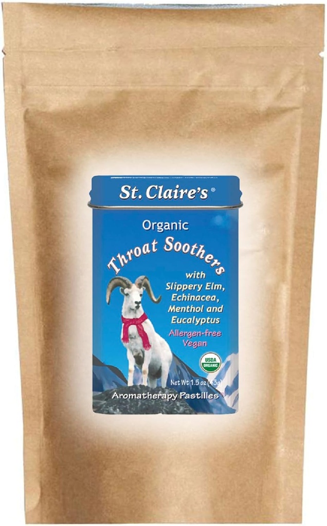 St. Claire Organics Throat Soothers (8 Ounce Refill Bag) Gluten-Free, Vegan, OMG-Free, Plant-Based, Allergen-Free 