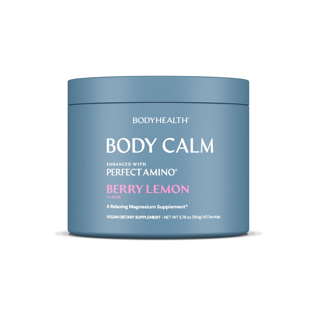 Bodyhealth body bodyhealth calm imbunatatit cu perfect Amino, supliment de magneziu de mare absorbtie pentru barbati si femei, pulbere de magneziu pentru somn, Berry Lemon (40 serviri)