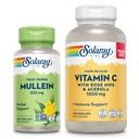 SOLARAY Vitamina C 1000mg și Mullein Leaf Wellness Bundle - Time Release Vitamina C Suplimentul și capsulele Mullein, utilizate în mod tradițional pentru suport Wellness - Vegan, 60-Day Guarantee, 275/100 VegCaps