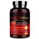ZEBORA CoQ10-300 mg cu Trans-Resveratrol, PQQ & Vitamina E - Coenzimă de înaltă absorbţie-Q10 cu bioPerină - Antioxidant puternic pentru inimă şi producerea de energie,120 Capsule Veggie