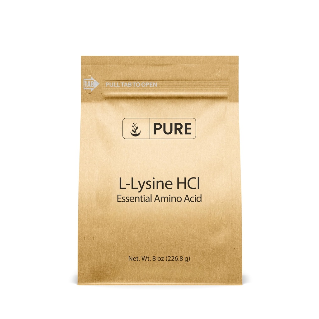 Ingrediente originale pure L-Lysine HCl (8 oz) Alpha Aminoacid, Non-GMO, Gluten-Free