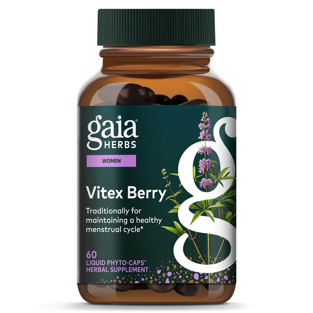 Gaia Herbs Vitex Berry - Suportă echilibrul și fertilitatea hormonilor la femei - 60 Vegan lichid Fito-Capsule (30 de zile de aprovizionare)