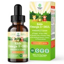 Copii DHA Omega 3 picături - acizi grasi Omega 3 6 9 pentru creier, Putere imună și viziune - DHA nutritional pentru copii pentru sistem nervos sănătos și focalizare suport - Supliment lichid cu EPA & ALA - 2 Fl Oz