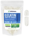 XPRS Nutra Dimensiune 4 Capsule goale - 100 Conte capsule gelatinoase mici și clare - Pastile capsule DIY Umplere - Capace de gel pur bovin comprimat pentru Do-Toit-Yourself Suplimente