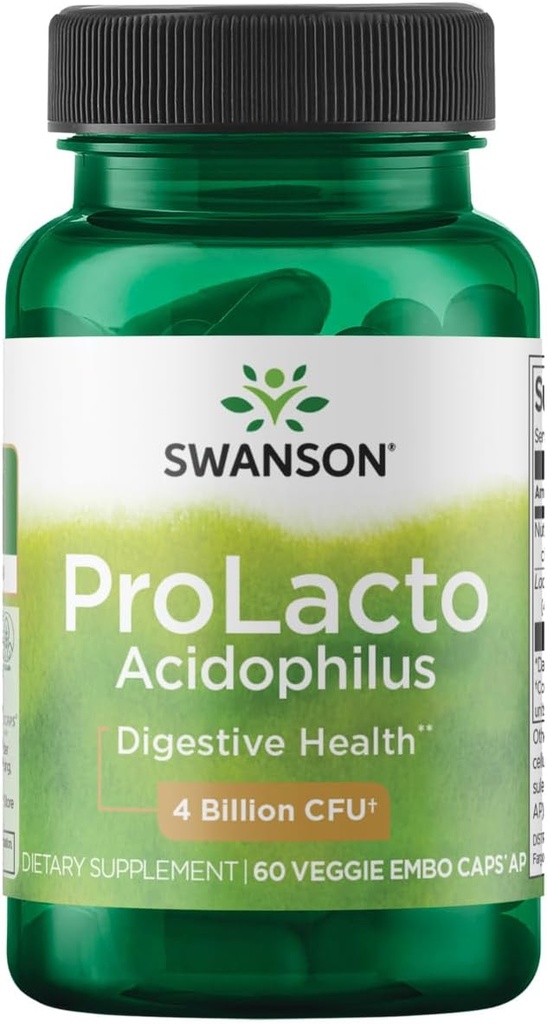 Swanson Prolacto Acidophilus 4 miliarde capsule Cfu 60 Veg