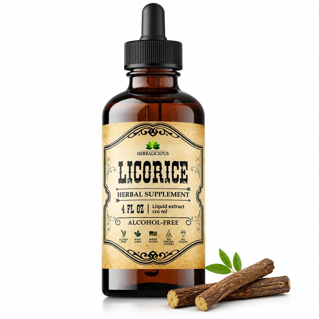 Extract de rădăcini HERBALICIOUS Licorice (Glycyrrhiza glabra) 