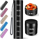 Aluminium Travel Pill Organizator,Weekly Metal Pilula Case,Pill Holder, Umiditate Proof Periculos Zilnic Pilula Cutie 7 zile, Mari pastile Container pentru a deține vitamine,medicatie,Supplements 