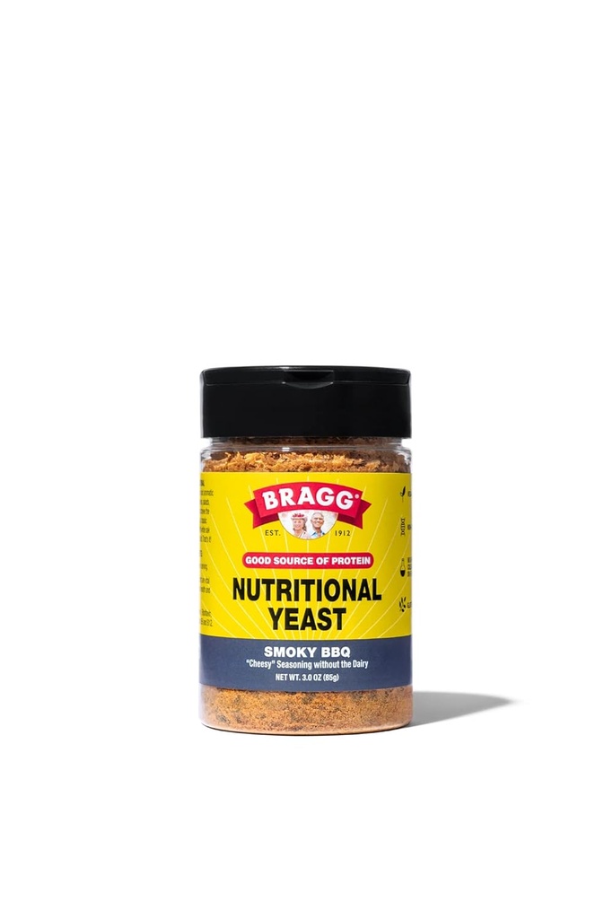 Bragg Nutritional Drojdie Smoky BBQ Seasoning - 3 oz - Dairy-Free Parmesan Cheese Substitute - Perfect pentru salate, paste, Popcorn, și mai mult