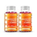 Citrice vitamatic de magneziu Gumies 600 mg per Servire - 60 Conte - Promovează relaxare sănătoasă, musculare, osoase, și suport energetic (Pachet de 2)