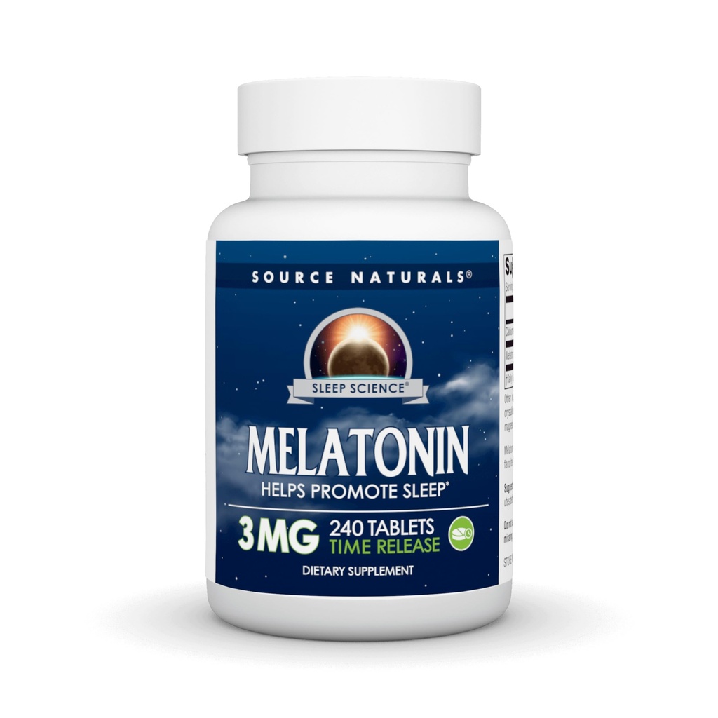 Sursa Naturals Timp eliberat Melatonina 3 mg - 240 timp comprimate de eliberare