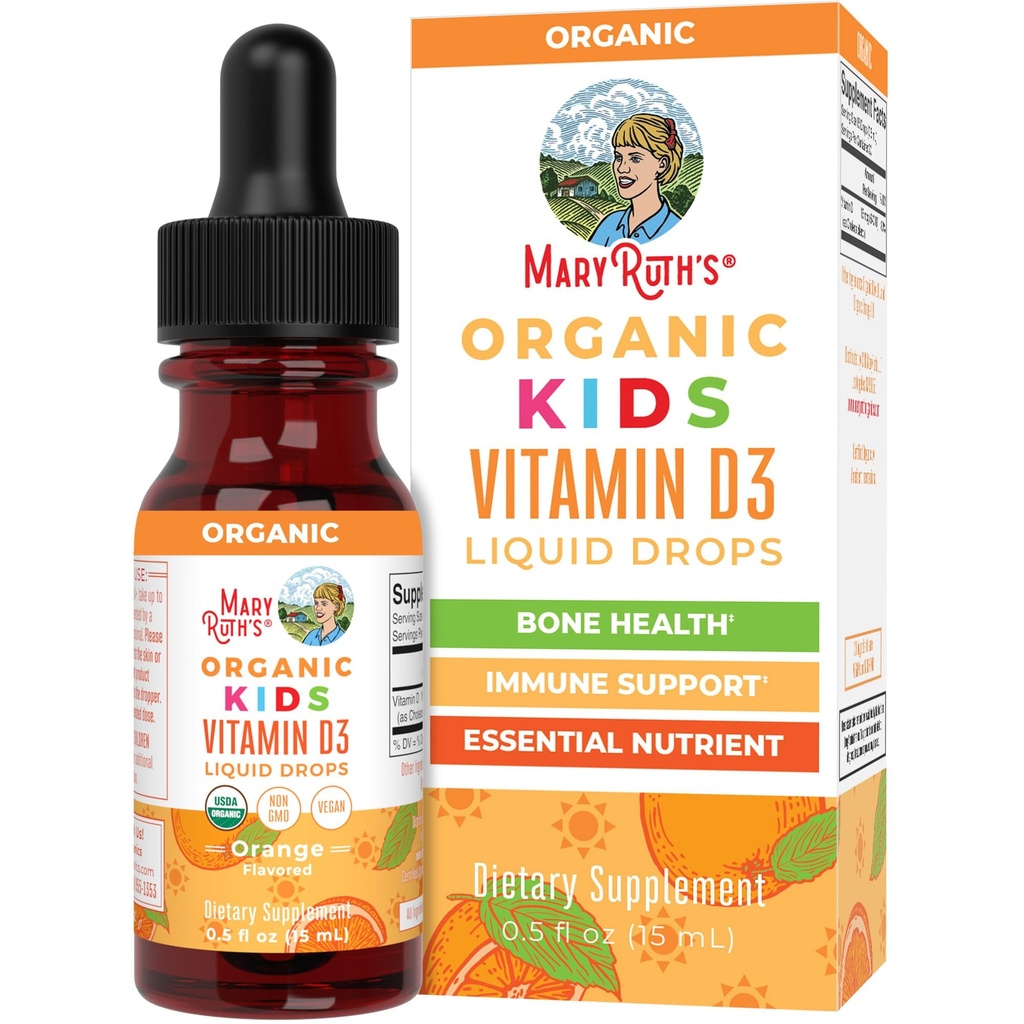 MaryRuth Organics USDA Organic Vitamina D3 Picături lichide pentru copii 