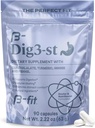 B-FIT Digestive Herbal Supplement - Ginger Root, Turmeric, Fennel și Cuachalat - 60 Capsule - 100% Formula naturală pentru Digestie Easy & Stomac Confort - Utilizare înainte de mese