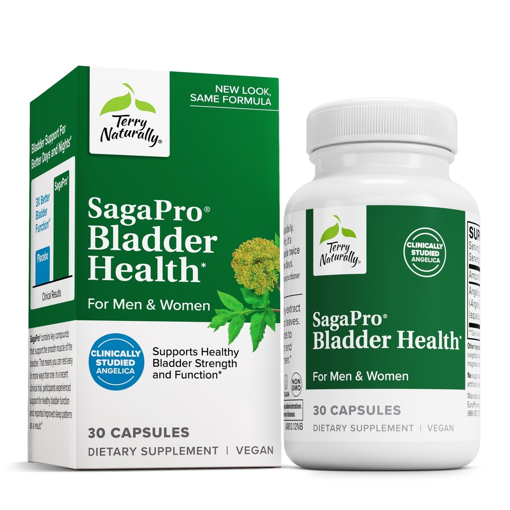 Terry Natural SagePro Bladder - Supliment de suport pentru vezica - Supliment alimentar cu extract de frunze Angelica - Capsule Vegan pentru a ajuta funcția de tract urinar & sănătate - 30 capsule