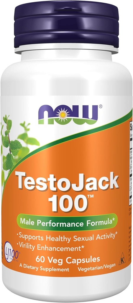 ACUM Alimente Suplimente, TestoJackTM 100 cu LJ100®, un puternic extract standardizat de Tongkat Ali (Eurycoma longifolia), Tribulus și ZMA®, 60 Veg Capsule