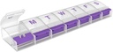 EZY DOSE Weekly (7-Day) Pill Case, Medicina Planificator, Daily Vitamina Organizator Box, X-Large Push-Button Compartimente, Convenabil și ușor de utilizat, Artrită prietenos, Lids clare, Culoare mai Vary, BPA gratuit
