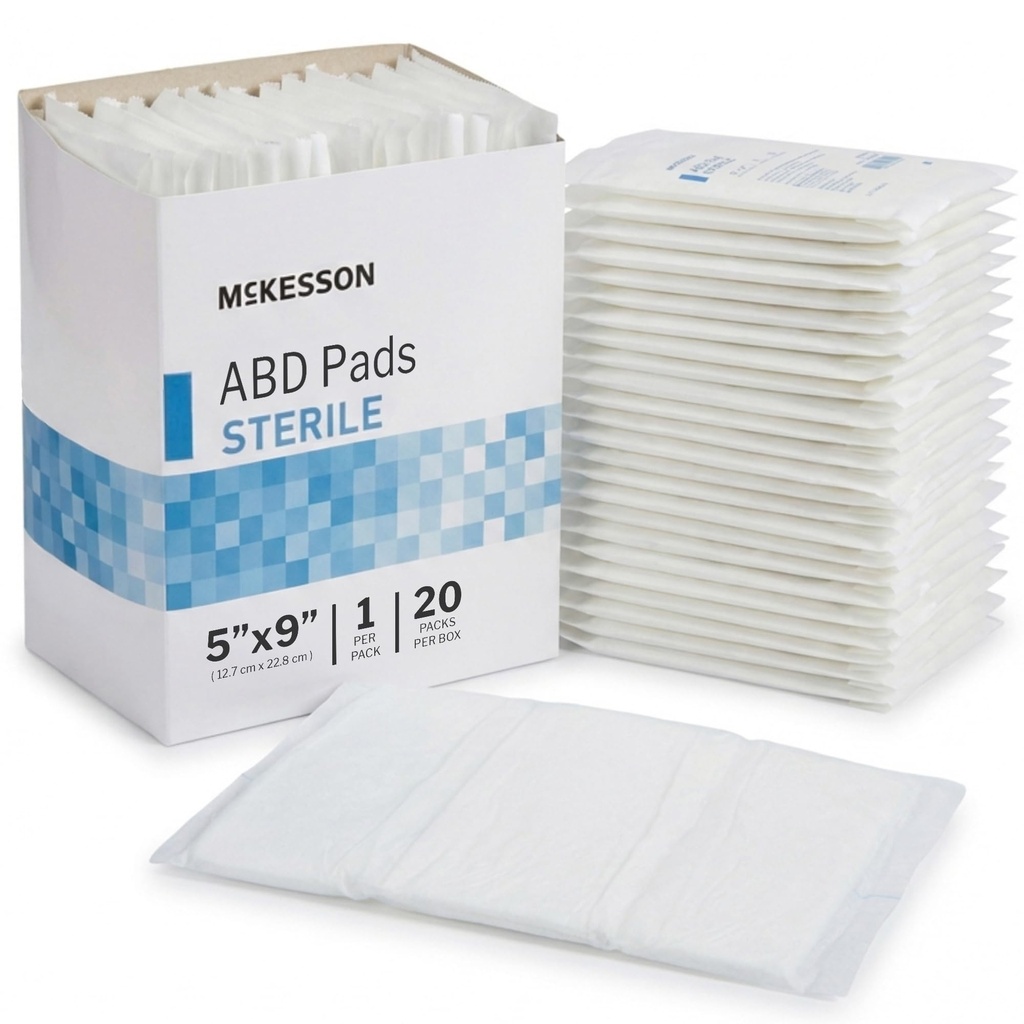 McKesson Sterile Abdominal- ABD Pads 20, Post Op, 5 x 9 in, 20 Pack