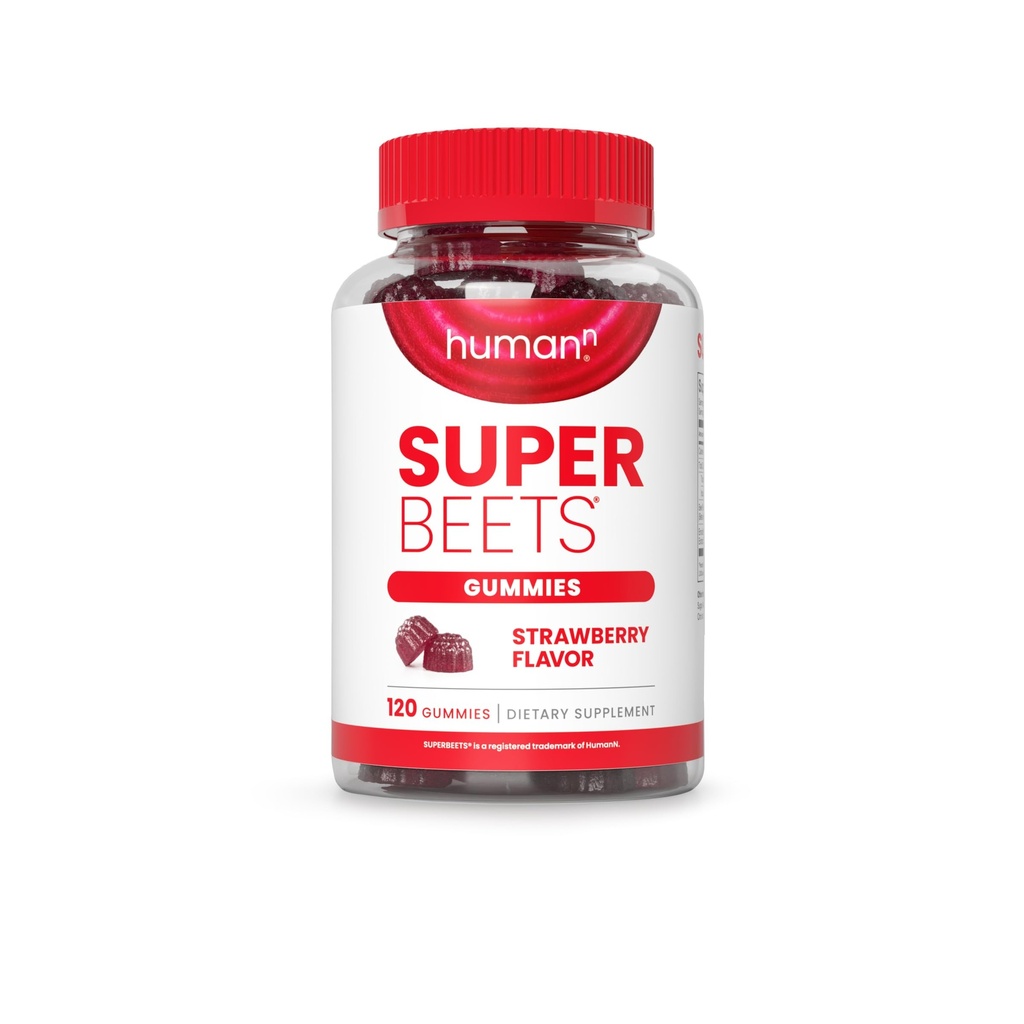 UmanN SuperBeets Căpșuni inima gummie - Extract de sfeclă și de semințe de struguri, 120 Conte