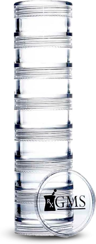 7 zile Medicina Organizator pastile - cutie pilula stivuitor - se potrivește tablete mici și suplimente de vitamine - Păstrați medicamentul zilnic organizat într-un singur loc - Extra mic - clar