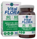 Planeta Vital - Vital Flora Adulți Peste 50 Probiotic de zi cu zi 60 Miliarde CFU, 60 Tulpini diferite, 7 Prebiotice organice, Suport Imun, Gaz, Probiotice Digestive de sănătate pentru femei și bărbați, 30 Capsule