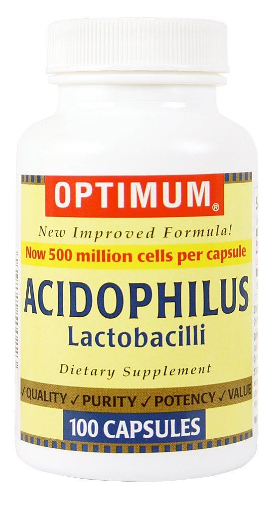 Optimum Acidophilus Lactobacillus Capsule, 100 Număr de capsule (Pachet de 2)