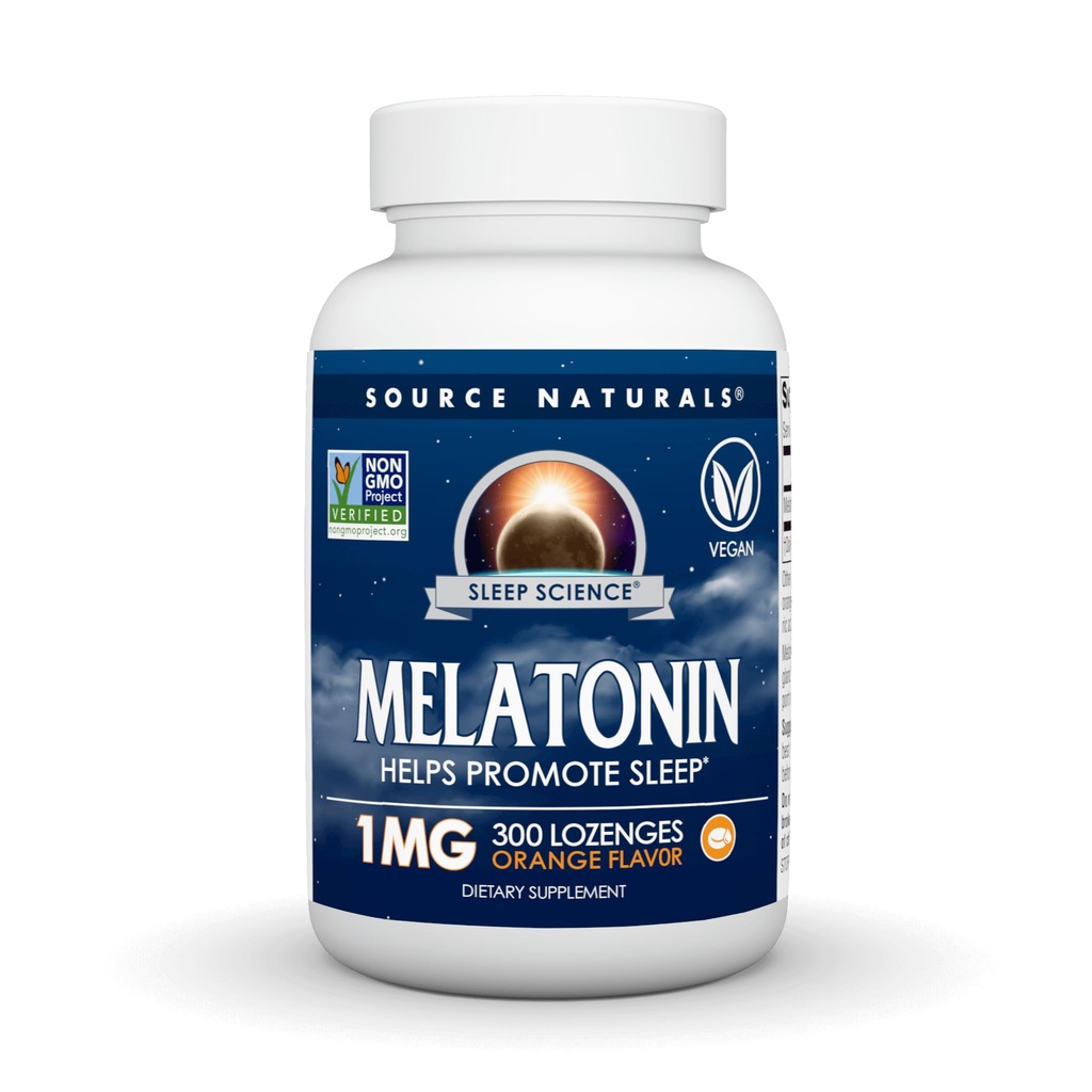Sursa Naturals Sleep Science Melatonin, ajută la promovarea somnului* - 1 mg - 300 de aroma de portocale