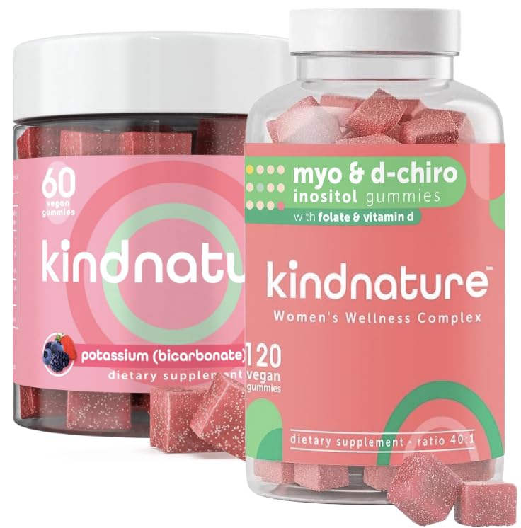 natura fel Myo-Inositol și supliment de potasiu mare Bundle - Hormonal Health & Muscle Support Gummies