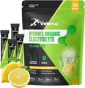 Hidratare Electrolit pulbere, Electrolit Drink, Hydration Supliment Drink Mix, Pachete de hidratare cu vitamine si minerale, Keto Friendly, Vegan, Non-GMO, Nu Sugar, Lemon Flavor (20 Sticks)