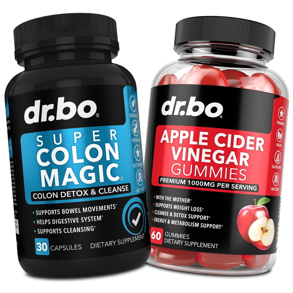Colon Cleanser Detox & ACV Apple Cidru Otet Gummies - 15 zile Colon Cleanse Pastile Flush & Probiotic & ACV Gummies Suplimente - Bowel Miscarea Suplimente pentru Intestinal Stomac Blooting Burtă suport