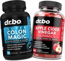 Colon Cleanser Detox & ACV Apple Cidru Otet Gummies - 15 zile Colon Cleanse Pastile Flush & Probiotic & ACV Gummies Suplimente - Bowel Miscarea Suplimente pentru Intestinal Stomac Blooting Burtă suport