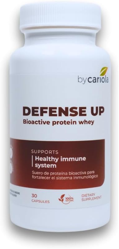 Defense Up Suplimentul de sprijin al sistemului imunitar - Booster de apărare a imunităţii - Capsule bioactive de proteine Whey - Zinc - Vitamina D - Imunoglobulină - Formula naturală - 30 capsule