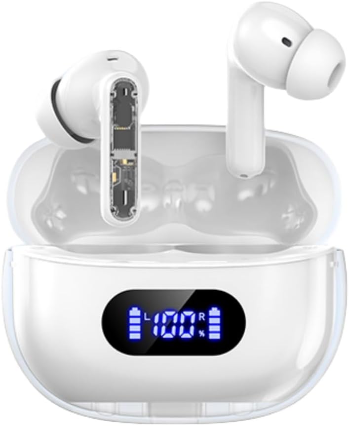 Căști wireless P1 PRO, Căști wireless Bluetooth cu clear Call Mics Muguri ureche, Fit confortabil, IPX7 rezistent la apă viață lungă baterie, 30H Joaca timp pentru antrenament sportiv