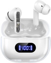 Căști wireless P1 PRO, Căști wireless Bluetooth cu clear Call Mics Muguri ureche, Fit confortabil, IPX7 rezistent la apă viață lungă baterie, 30H Joaca timp pentru antrenament sportiv