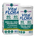 Vital Planet - Vital Flora Men Peste 55 Zilnic Probiotic, 60 Miliarde CFU, Diverse Strains, Organic Prebiotice, Suport Imun, Digestive Sanatate Perioada de valabilitate Probiotice stabile pentru barbati, 60 Capsule