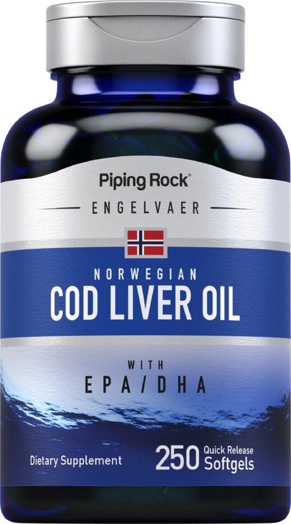 Piping Rock Cod Ulei de ficat Softgels 